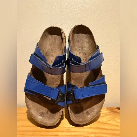 Birkenstock Birki's Madura Royal Blue Velcro Double Strap Sandals Size 7 - Picture 2 of 11
